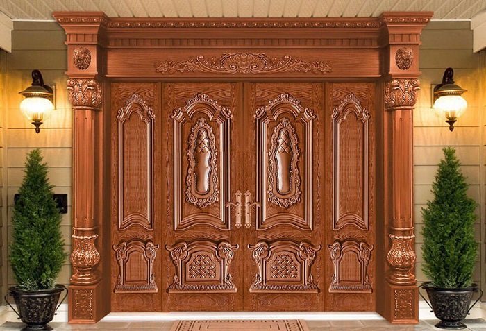 Cửa gỗ bốn cánh tân cổ điển