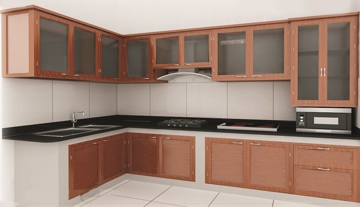 Kích thước tủ bếp tiêu chuẩn dạng chữ L