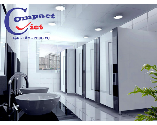 VÁCH NGĂN VỆ SINH TRẮNG PHỐI ĐEN