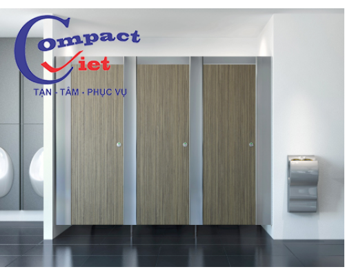 VÁCH NGĂN VỆ SINH VÂN GỖ NHẠT PHỐI GHI XÁM