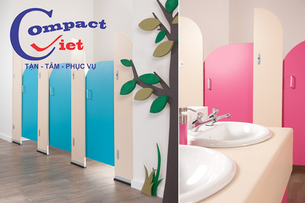 Vách ngăn vệ sinh trường mầm non