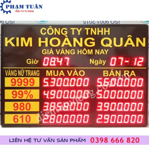 Bảng giá vàng hôm nay