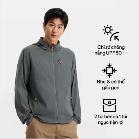 Áo khoác chống nắng nam màu xanh lá