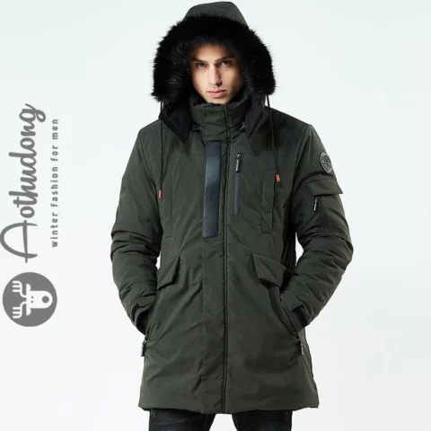 Áo khoác parka nam màu rêu
