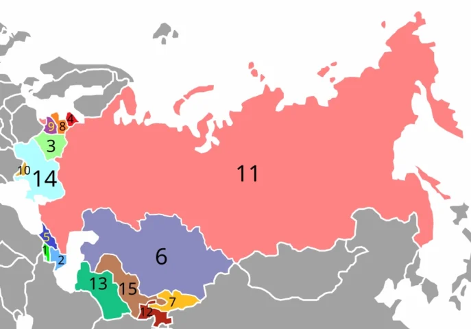 Bản đồ các nước cộng hòa của Liên Xô