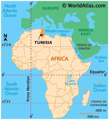 Tunisia Là Nước Nào? Khám Phá Vùng Đất Địa Trung Hải Huyền Bí Bản đồ chi tiết Tunisia
