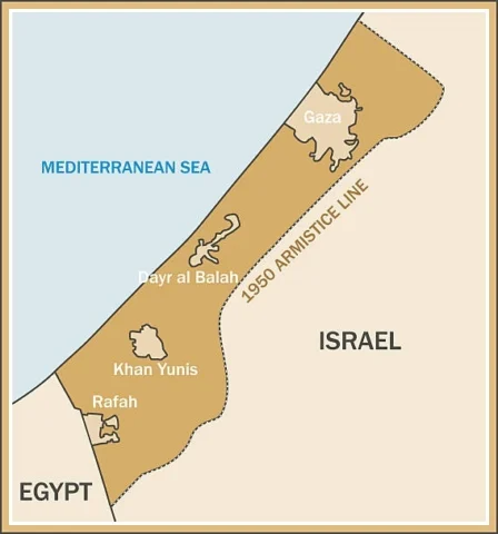 Bản đồ Dải Gaza hiện tại
