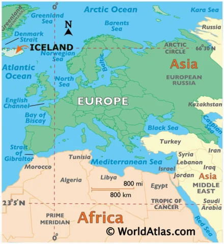 Bản đồ du lịch Iceland với các điểm tham quan chính