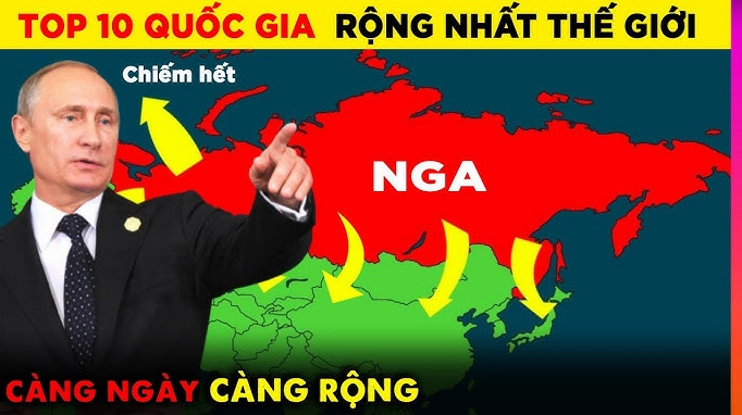 Bản đồ Liên Bang Nga trải dài trên hai châu lục