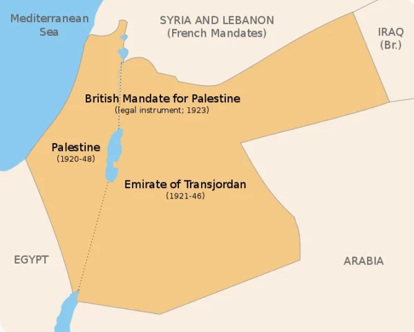 Israel là nước nào? Tất tần tật về Quốc gia Trung Đông đầy biến động Bản đồ Palestine thuộc Ủy hội Anh năm 1920