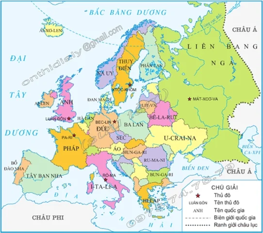 Châu Âu Có Những Nước Nào? Khám Phá 50+ Quốc Gia Độc Đáo 2026 Bản đồ tổng quan châu Âu