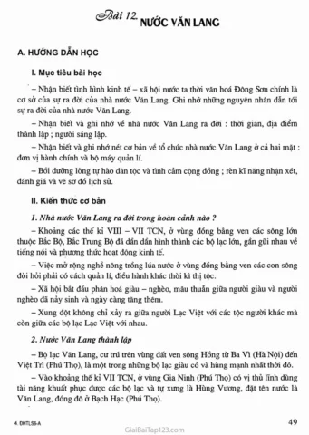 Bản đồ tư duy về nhà nước Văn Lang