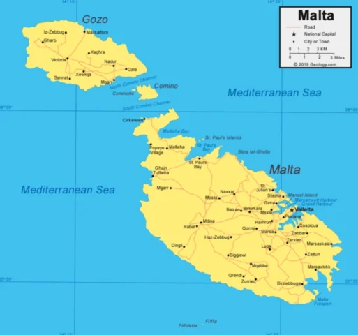 Malta Là Nước Nào? Khám Phá Quốc Đảo Địa Trung Hải 2026 Bản đồ vị trí của Malta tại Địa Trung Hải