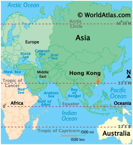Bản đồ vị trí địa lý Hồng Kông