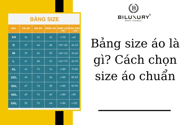 Bảng size áo quốc tế