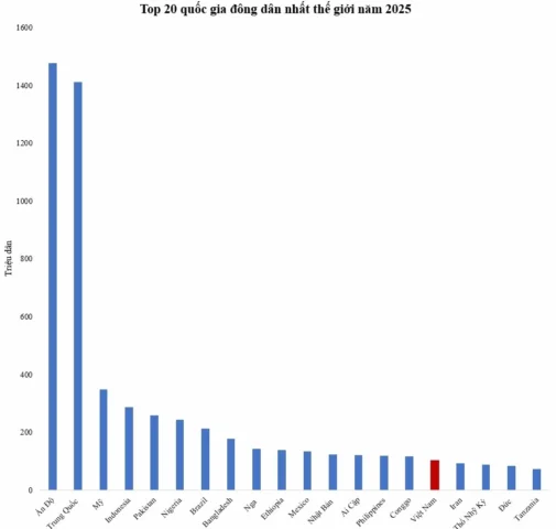 Nước nào có dân số đông nhất thế giới năm 2026? Biểu đồ dự báo dân số thế giới