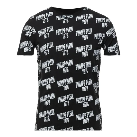 Cận cảnh chất liệu và logo áo Philipp Plein