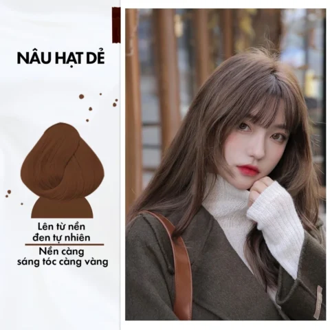 Cô gái có làn da ngăm tự tin khoe mái tóc màu nâu hạt dẻ