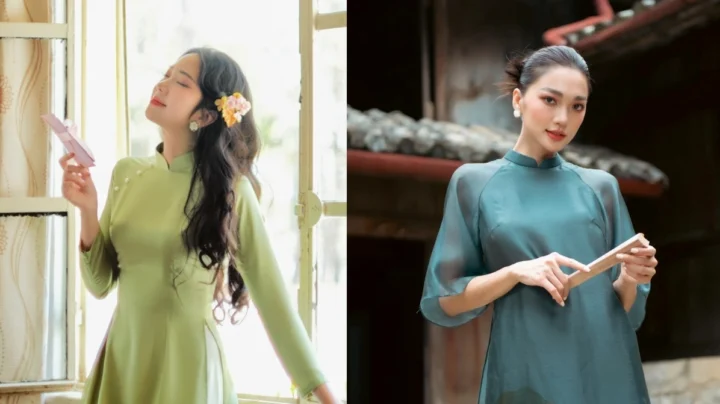 Top 10+ Các Kiểu Tóc Mặc Áo Dài Chuẩn Fashion 2026 Cô gái xinh đẹp với mái tóc tết vấn cao khi mặc áo dài