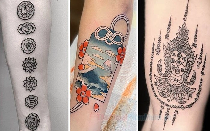 Hình xăm bùa may mắn phong cách tối giản