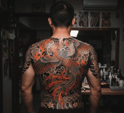 Hình Xăm Yakuza: Biểu Tượng Sâu Sắc Và Lịch Sử (2026) Hình xăm cá chép Koi lớn trên lưng