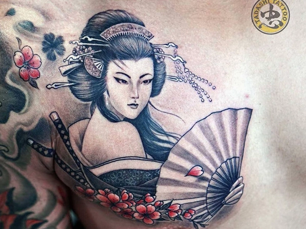 Gái Nhật Xăm: Biểu Tượng Văn Hóa và Nghệ Thuật Đầy Sức Hút 2026 Hình xăm Geisha nghệ thuật trên lưng