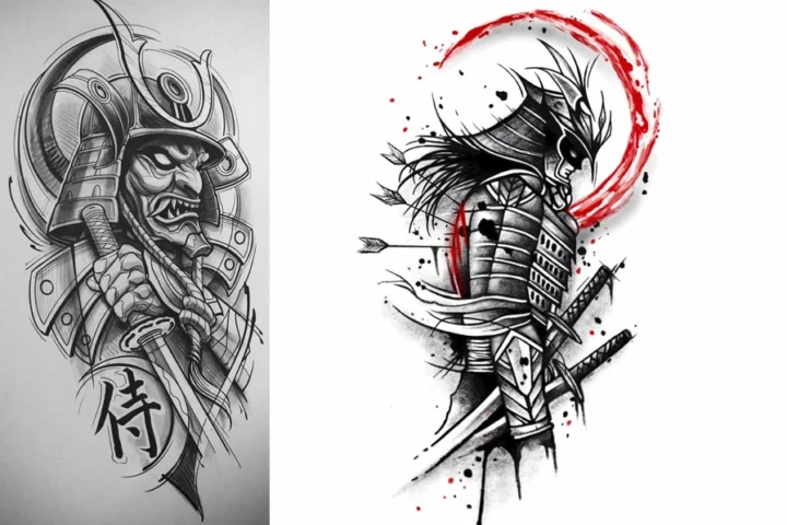 Hình Xăm Samurai Nhật Cổ: Biểu Tượng Sức Mạnh & Danh Dự Hình xăm Samurai Nhật Cổ với hoa văn tinh xảo