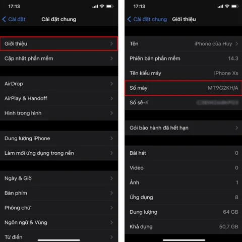 Kiểm tra nguồn gốc xuất xứ iPhone qua mã Model