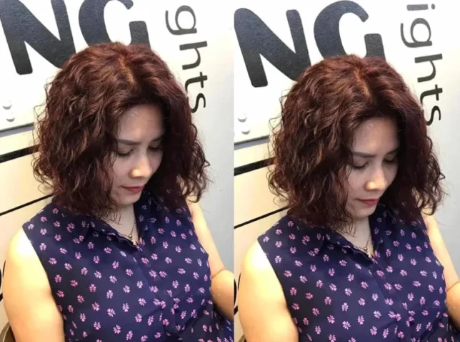 Kiểu tóc bob uốn xoăn ngắn cho phụ nữ trung niên