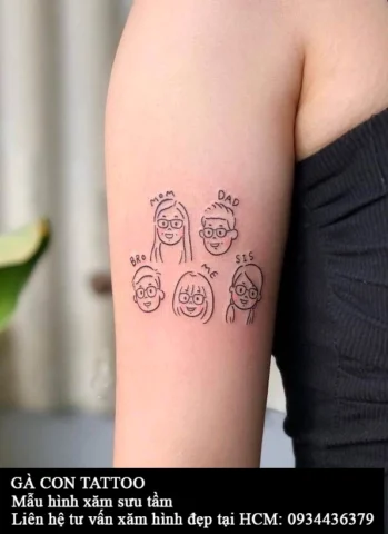 Mẫu hình xăm gia đình đơn giản