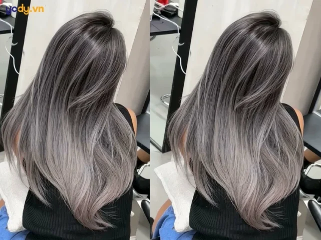 Mẫu tóc highlight khói màu xám tro