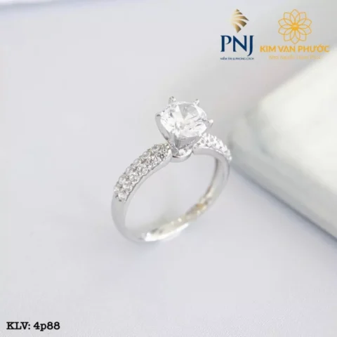Nhẫn vàng trắng 10k kiểu dáng hiện đại