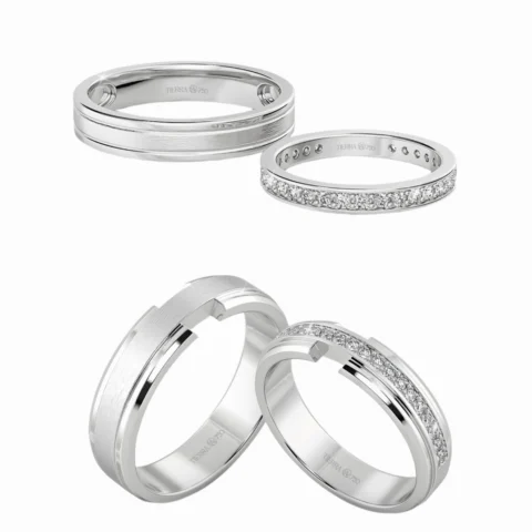 Nhẫn vàng trắng 10k và 14k so sánh