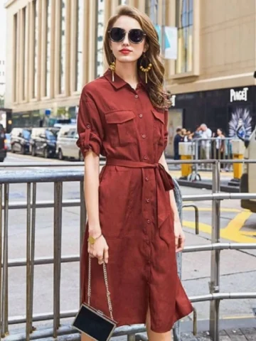 Những mẫu đầm sơ mi thanh lịch