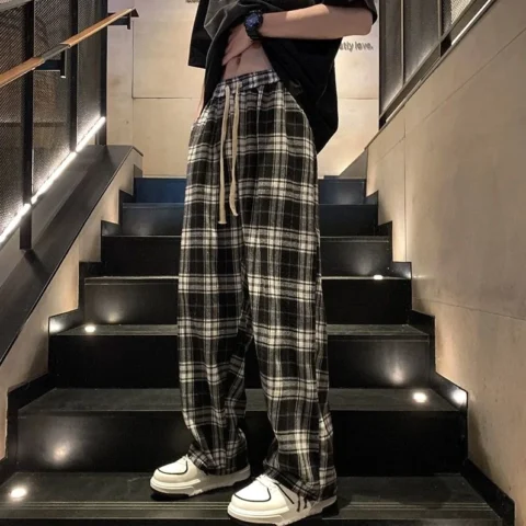 Quần caro vải tweed sang trọng