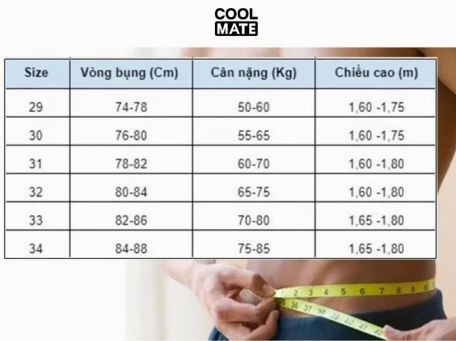 Size Quần Nam 32 Tương Đương Size Gì? Hướng Dẫn Chọn Chuẩn So sánh size quần nam theo các hệ đo lường