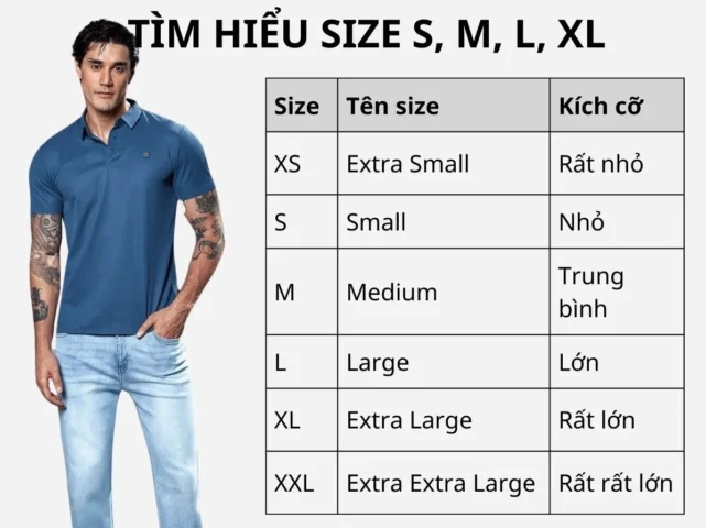 Tìm hiểu size áo S M L XL
