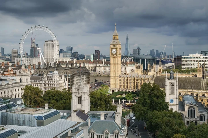 Luân Đôn Ở Nước Nào? Khám Phá Thủ Đô Vương Quốc Anh Tòa nhà Quốc hội và Tháp Elizabeth nhìn từ xa