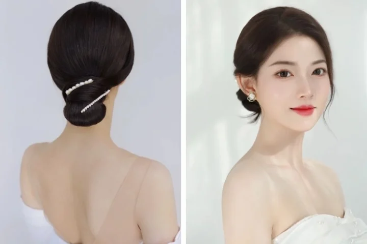 Tóc búi thấp kiểu cổ điển thanh lịch