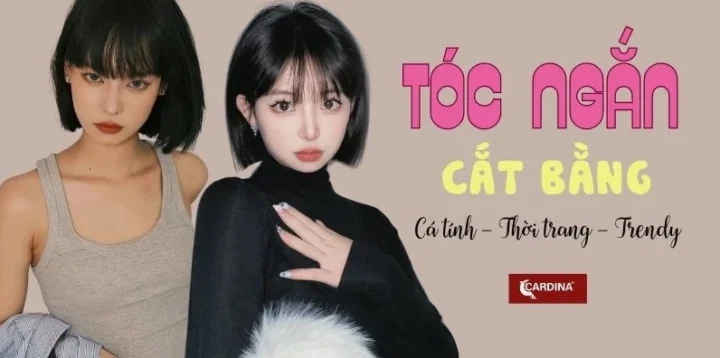 Tóc ngắn mái bằng trẻ trung và năng động