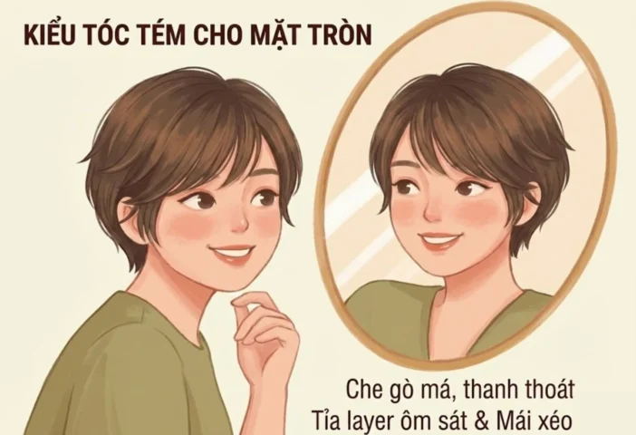 Tóc Tém Mặt Tròn 2026: Hướng Dẫn Chọn Kiểu Tóc Hoàn Hảo Tóc tém đẹp cho người mặt tròn