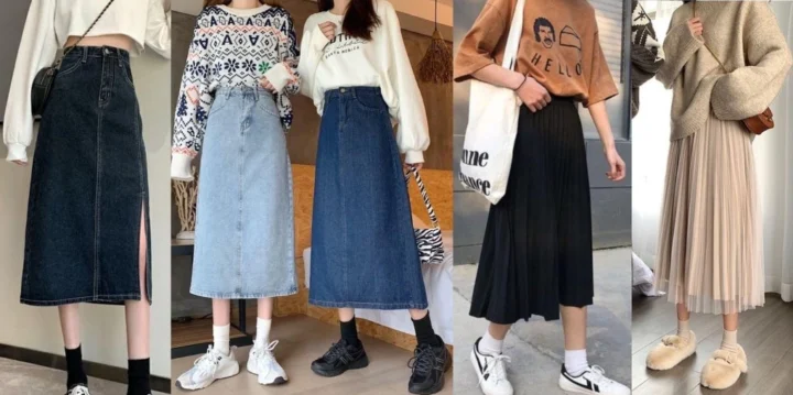 Tổng hợp các cách phối đồ với váy dài qua gối