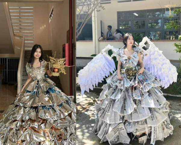 Trang phục thời trang tái chế sáng tạo