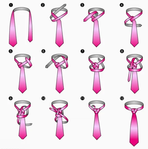 Ví dụ minh họa cách thắt cà vạt nam