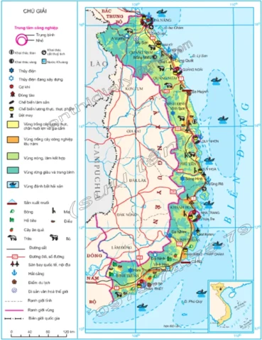 Duyên Hải Miền Trung 2026: Tiềm Năng và Thách Thức Phát Triển Bản đồ vùng Duyên hải Miền Trung