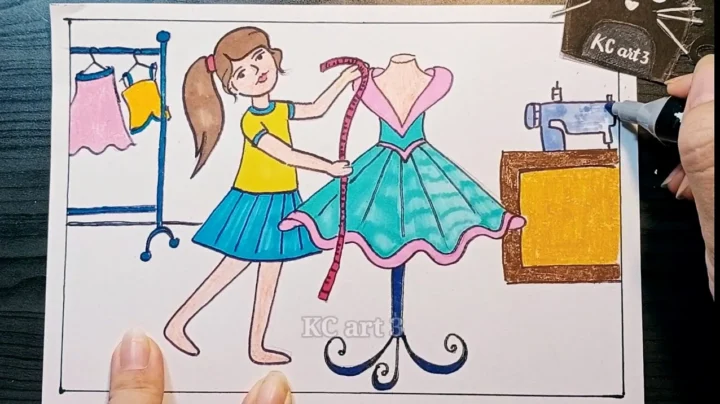 Bản vẽ minh họa thời trang với màu nước