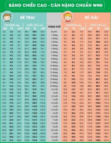 Cân nặng tiêu chuẩn của trẻ 2026: Hướng dẫn chi tiết Bảng chiều cao cân nặng chuẩn cho bé