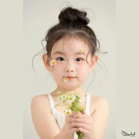 Bé gái dễ thương đang chơi đùa
