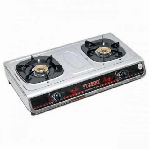 Bếp ga đôi inox Fujishi với kiềng bếp chắc chắn
