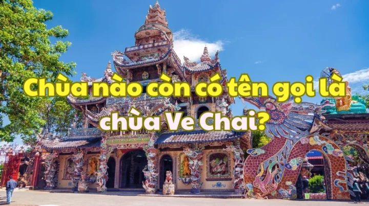 Các bức tranh tường khảm sành sứ tại Chùa Ve Chai